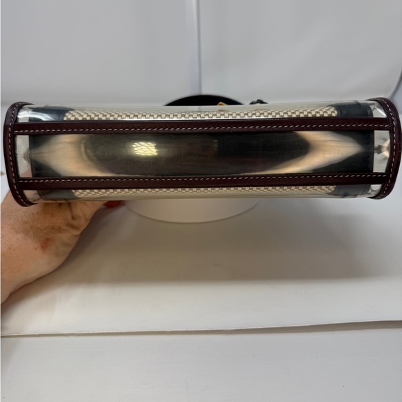 Tory Burch Lee Radziwill Leather-Trimmed Canvas Small Satchel with Raincoat - Picture 11 of 15